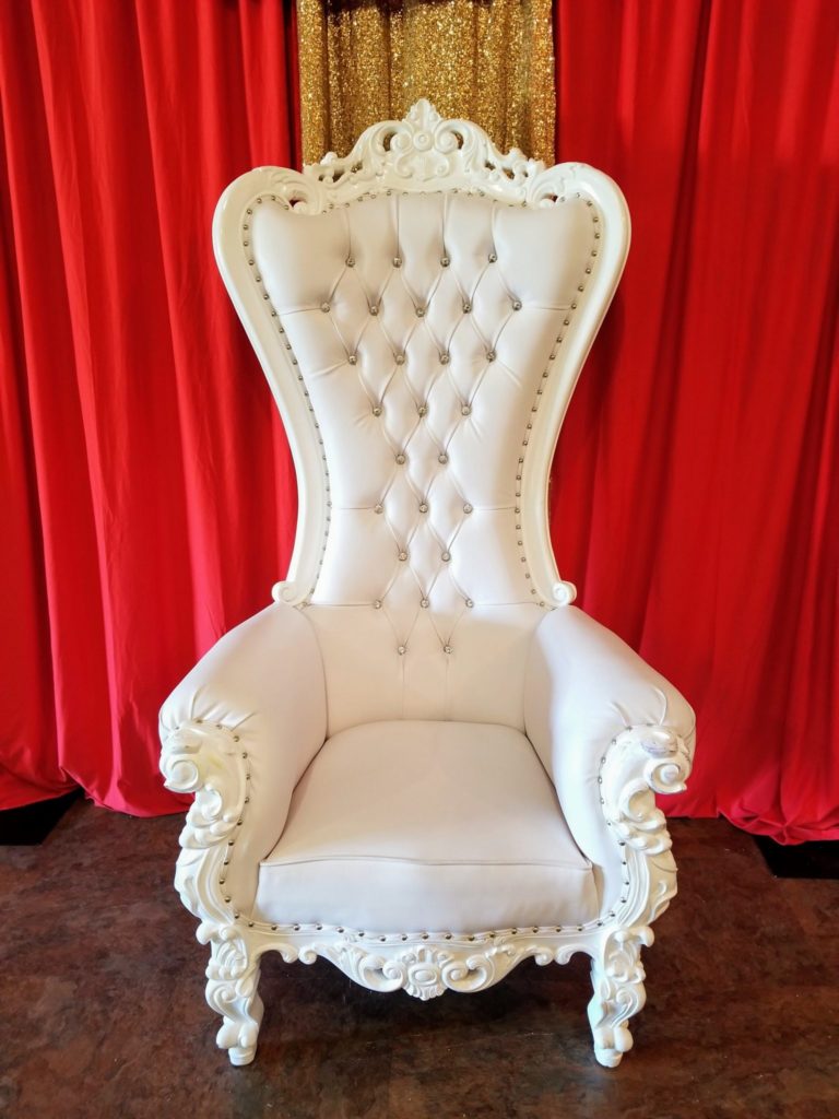 White High Back Throne Chair Wedding Planner Columbia SC