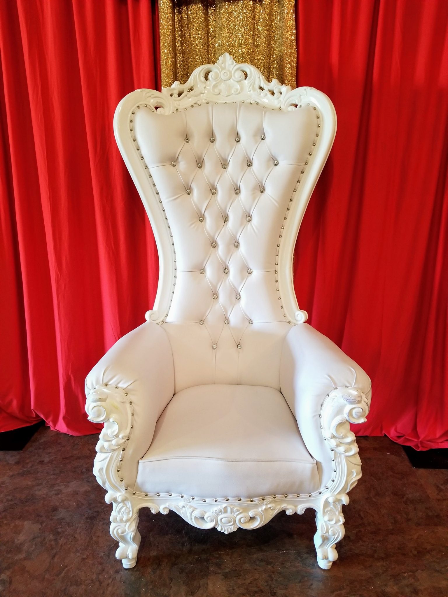 White High Back Throne Chair Wedding Planner Columbia, SC